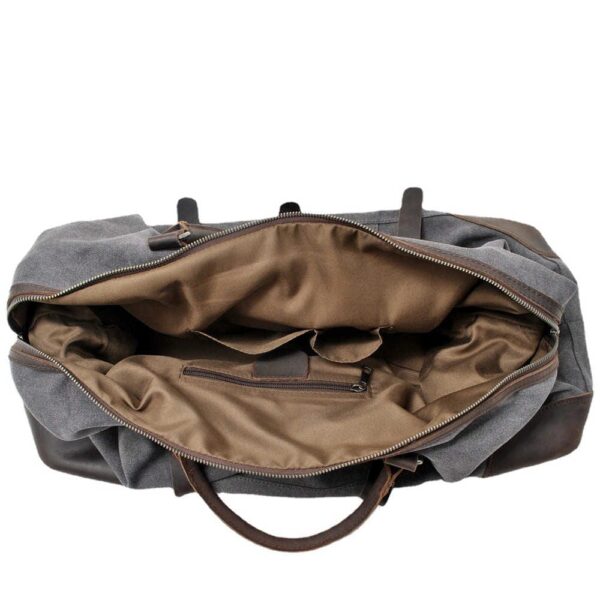 Womens Canvas Duffle Bags Grey Brown Black - Image 2