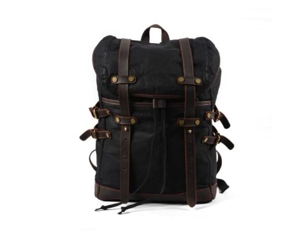 Black Canvas Backpack Purse Bag