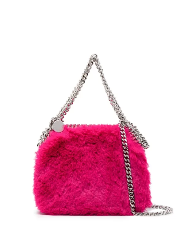 Pink Falabella Mini Faux Fur Shoulder Bag