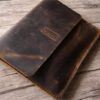 Personalized Distressed Brown Leather iPad Pro 11 inch Cover Sleeve - Image 6