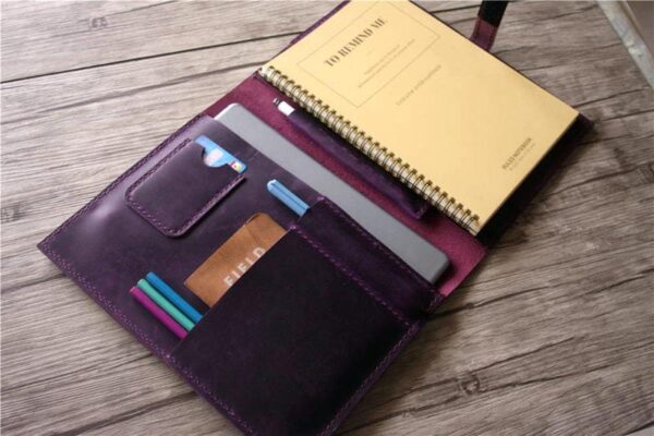 Personalized Leather Padfolio Purple Color