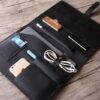 Engraved Black Leather Portfolio Case