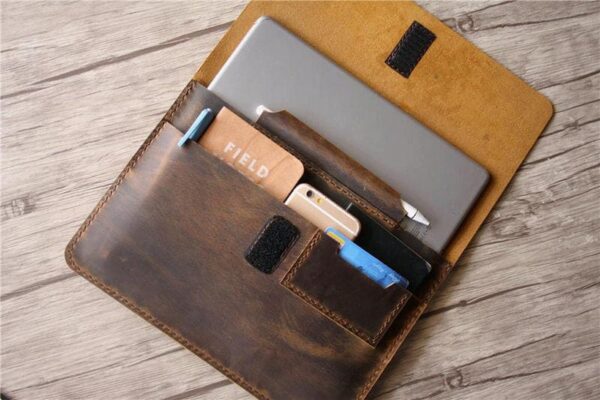 Monogrammed Leather Surface Pro X Case Sleeve - Image 3