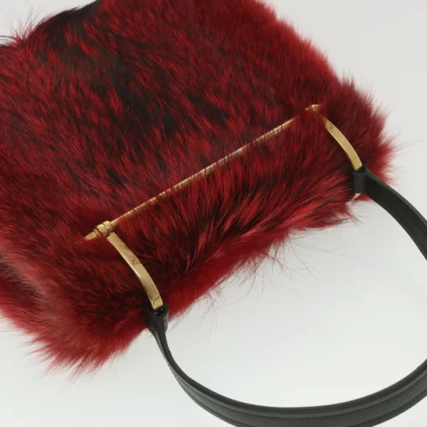 Fur Shoulder Bag () In Red - Image 3