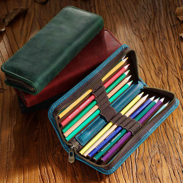 Leather Pen & Pencil Box Cases