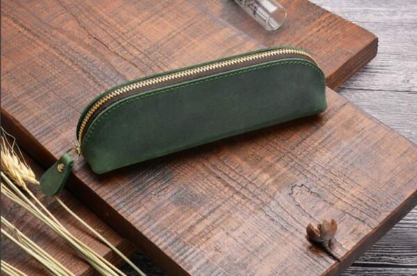 Engraved Leather Pencil Pouch Bag Roll - Image 3