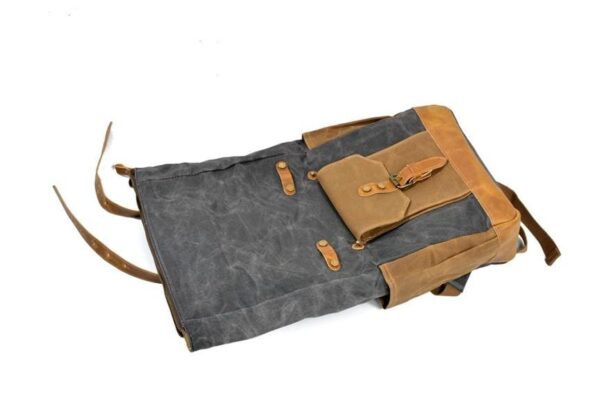 Men's & Women's Waxed Canvas Backpack Rucksack - Image 2