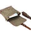 Waxed Canvas Messenger Bag Leather Shoulder Briefcase - Image 2