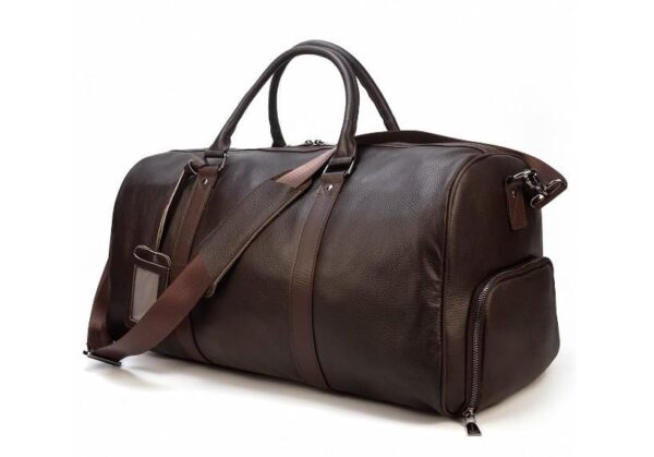 MEN'S & WOMEN'S BROWN LEATHER WEEKENDER LUGGAGE BAG