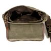 Waxed Canvas Messenger Bag Leather Shoulder Briefcase - Image 3