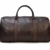MEN'S & WOMEN'S BROWN LEATHER WEEKENDER LUGGAGE BAG - Image 3