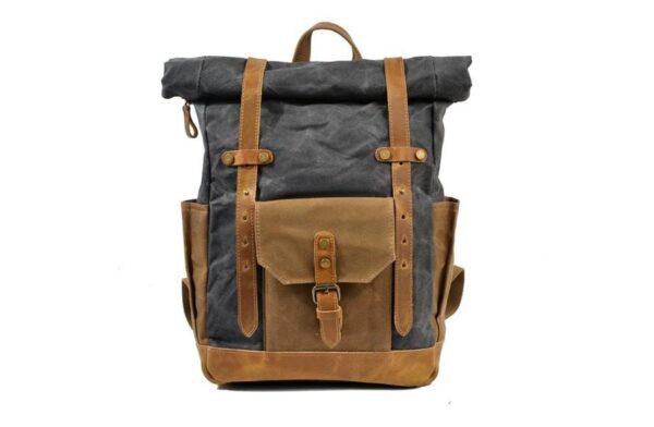 Men's & Women's Waxed Canvas Backpack Rucksack - Image 3