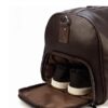MEN'S & WOMEN'S BROWN LEATHER WEEKENDER LUGGAGE BAG - Image 4