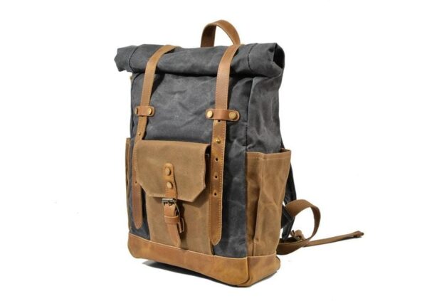 Handmade Canvas Backpack Mens Bag - Image 3