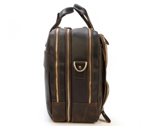 BROWN DUFFLE BAG LEATHER MENS STYLE - Image 5