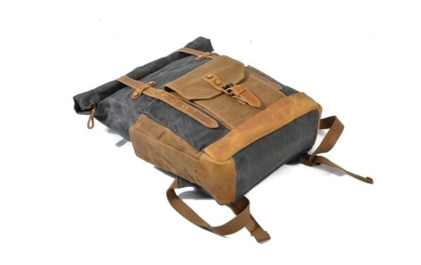 Handmade Canvas Backpack Mens Bag - Image 4