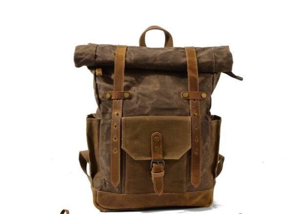 Handmade Canvas Backpack Mens Bag - Image 5