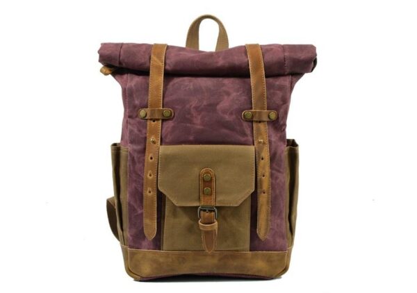 Men's & Women's Waxed Canvas Backpack Rucksack - Image 5