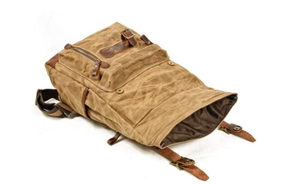 Leather Canvas Backpack Purse Bag - Image 3