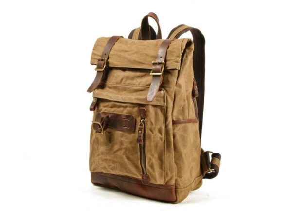 Leather Canvas Backpack Purse Bag