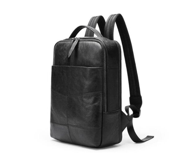 Large Travel Black Leather Backpack Purse Bag