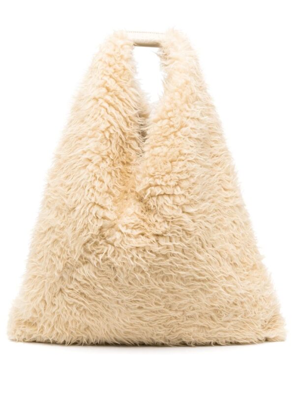 Neutral Japanese Faux Fur Tote Bag In Neutrals