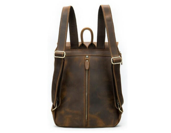 WOMEN'S VINTAGE BROWN LEATHER BACKPACK PURSE - Image 3