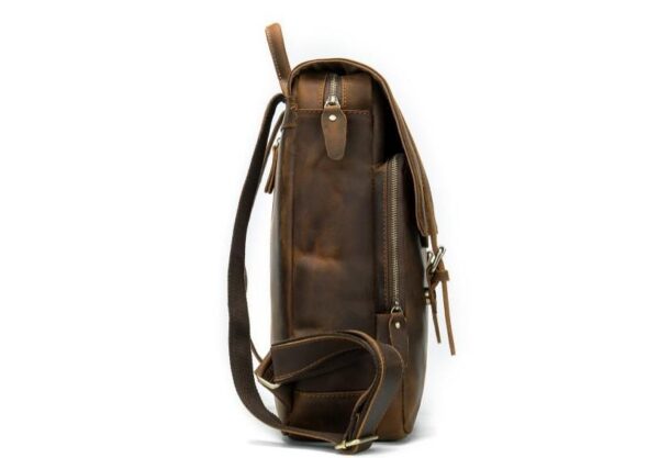 WOMEN'S VINTAGE BROWN LEATHER BACKPACK PURSE - Image 2