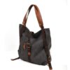 Women's Waxed Canvas Tote Shoulder Bag with Leather Handles
