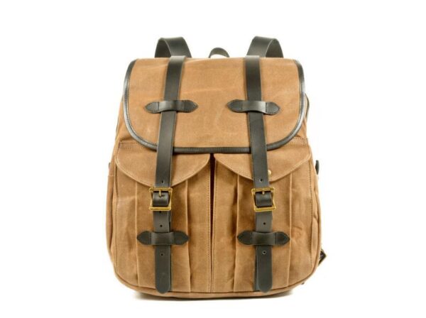 Large Womens Canvas Backpack Bag Green, Brown, Black - Image 3