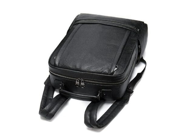 Mens Black Leather Laptop Backpack Womens Purse Bag