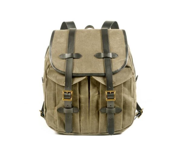 Large Womens Canvas Backpack Bag Green, Brown, Black - Image 4