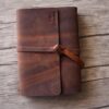 Monogrammed Leather Memorial Service Guest Book
