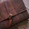 Monogrammed Leather Memorial Service Guest Book - Image 4