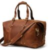 Weekend Zippered Men's Leather Duffle Bag