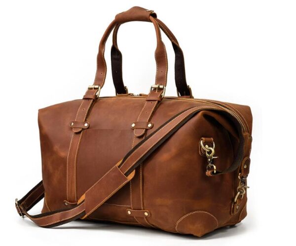 Weekend Zippered Men's Leather Duffle Bag