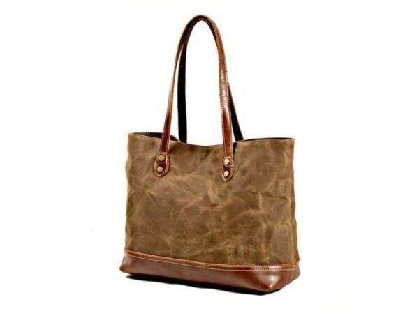 Canvas Shoulder Handbags Leather Tote - Image 3