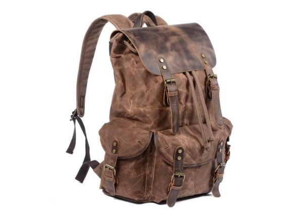 Designer Waxed Canvas Backpack Rucksack Bag for Men