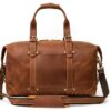 Weekend Zippered Men's Leather Duffle Bag - Image 2