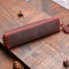 Custom Black Leather Pencil Holder Case - Image 3