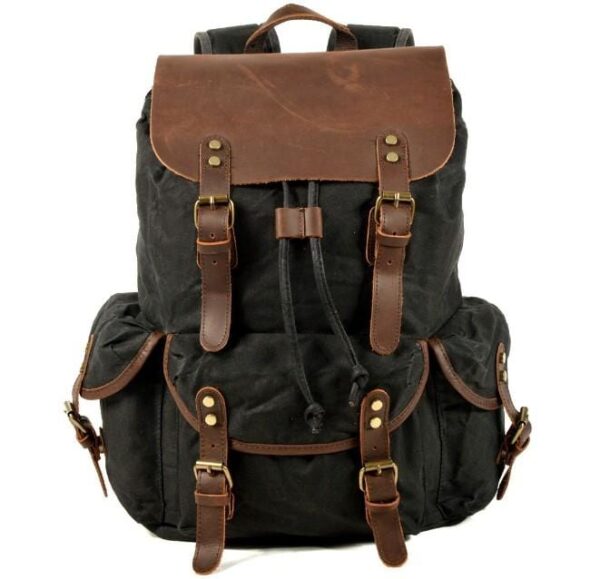 Designer Waxed Canvas Backpack Rucksack Bag for Men - Image 5