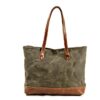 Canvas Handbag Leather Tote Shoulder Bags - Image 5