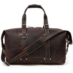Weekend Zippered Men's Leather Duffle Bag
