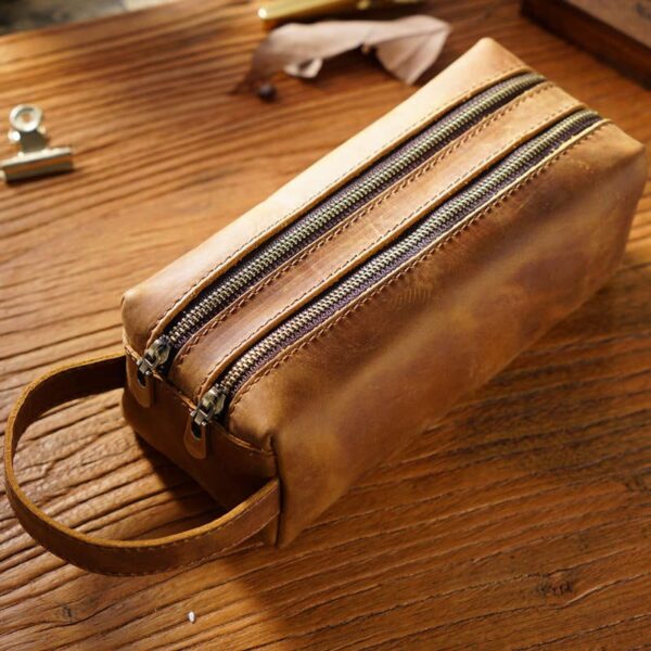 Large Leather Pencil Case Pen Bag