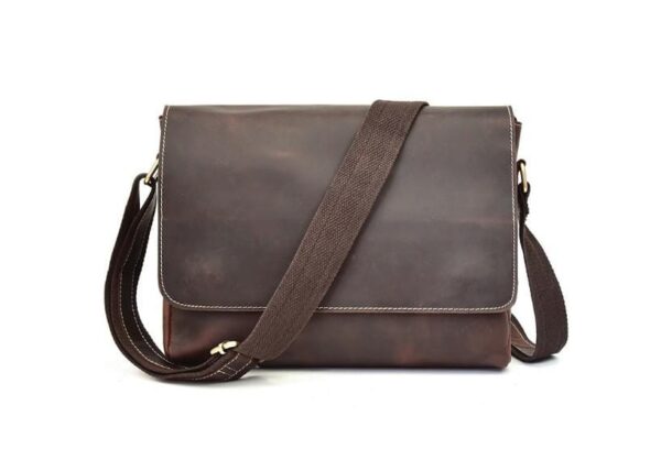 Brown Genuine Leather Messenger Bag Womens Shoulder Satchel