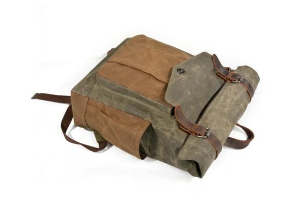 Designer Waxed Canvas Backpack Purse Bag - Image 3