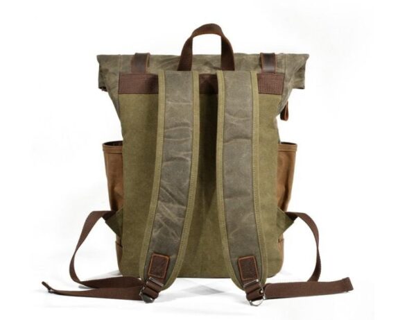 Designer Waxed Canvas Backpack Purse Bag - Image 4