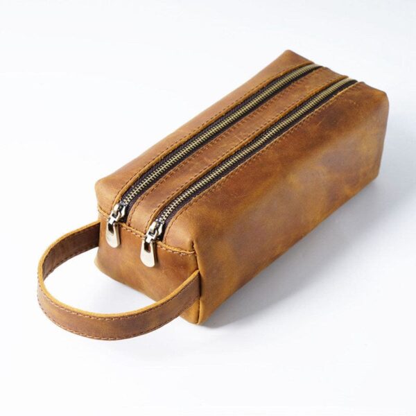 Large Leather Pencil Case Pen Bag - Image 6