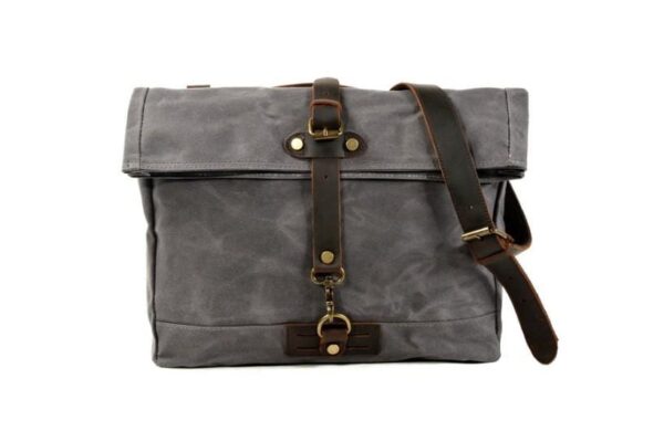 Women's Canvas Crossbody Messenger Handbag in Khaki, Green or Grey - Image 5