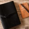 Monogrammed Leather Unique Wedding Guest Book - Image 2